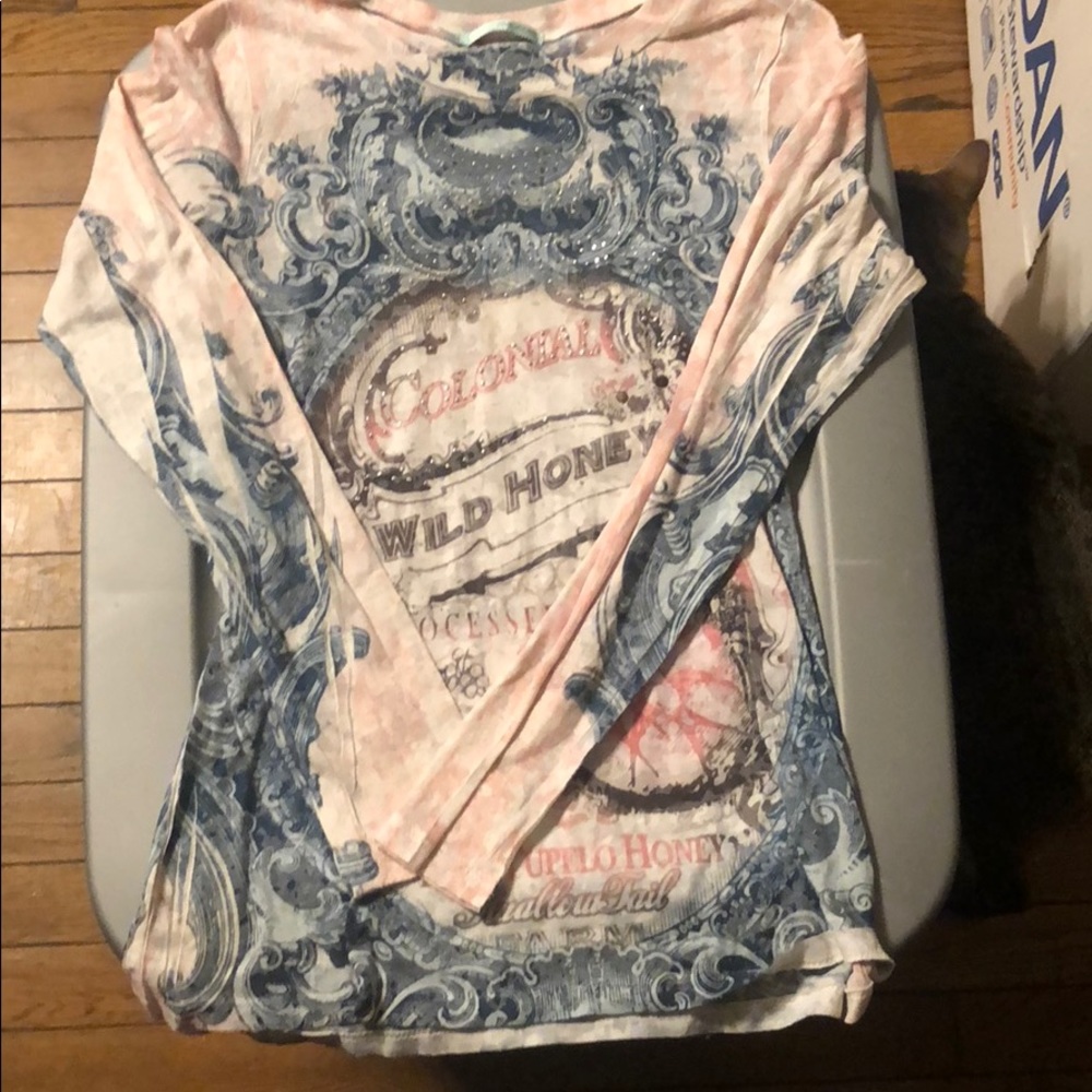 Long sleeve burn out T-shirt